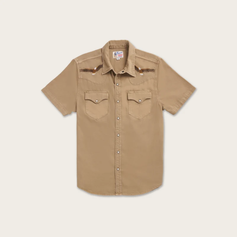 Men's Denim Short Sleeve Pearl Snap