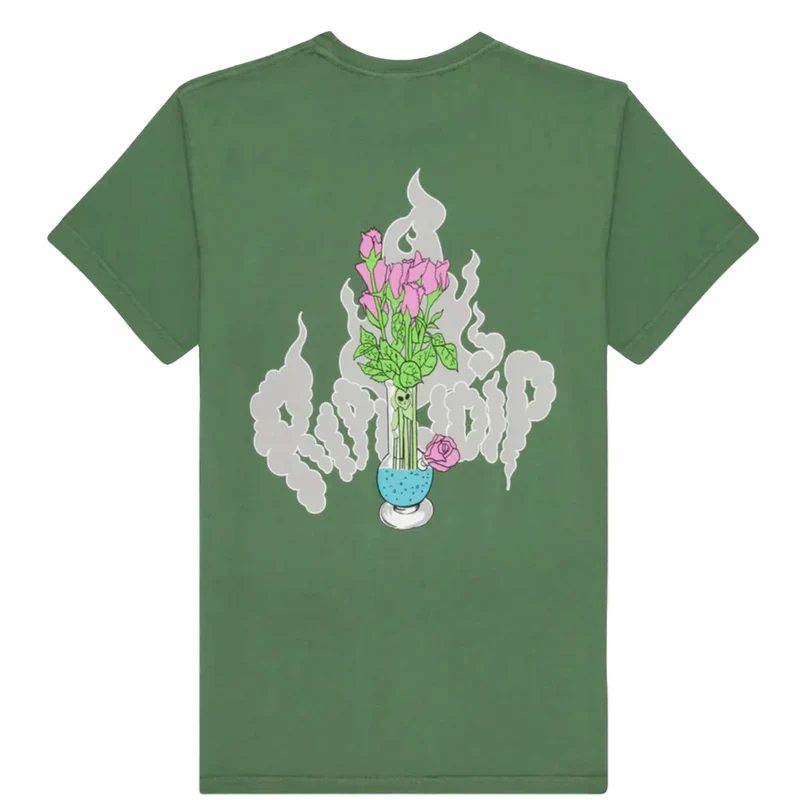 RIPNDIP Flower Vase T-Shirt Olive