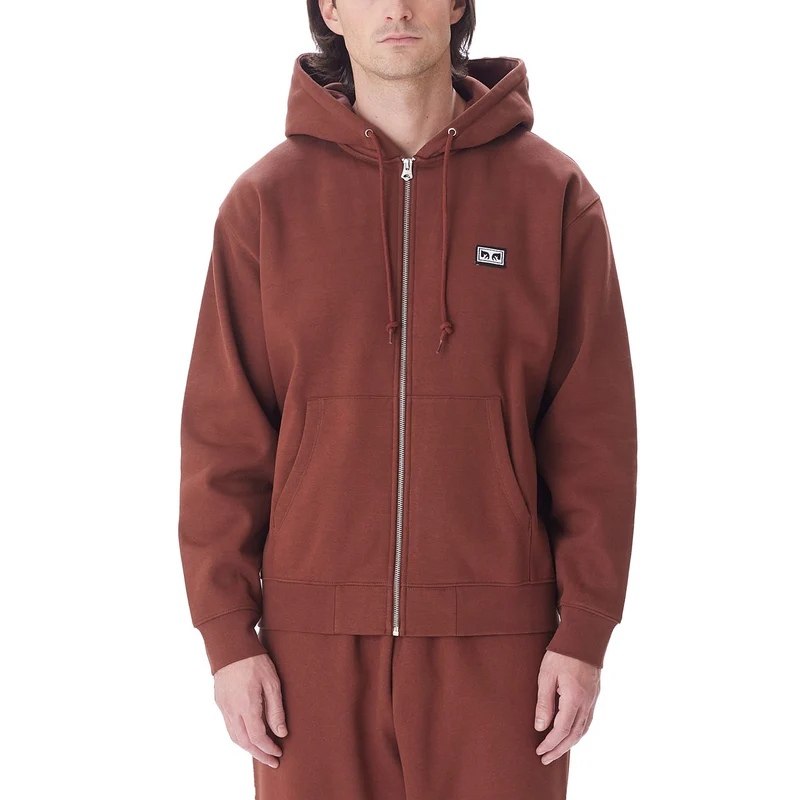 Established works eye zip hood Sepia