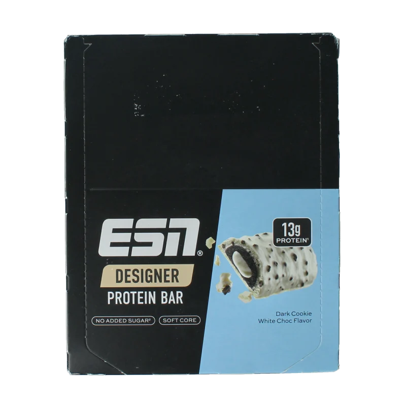 ESN Dark cookie white chocolate bar 45g 12 stuks