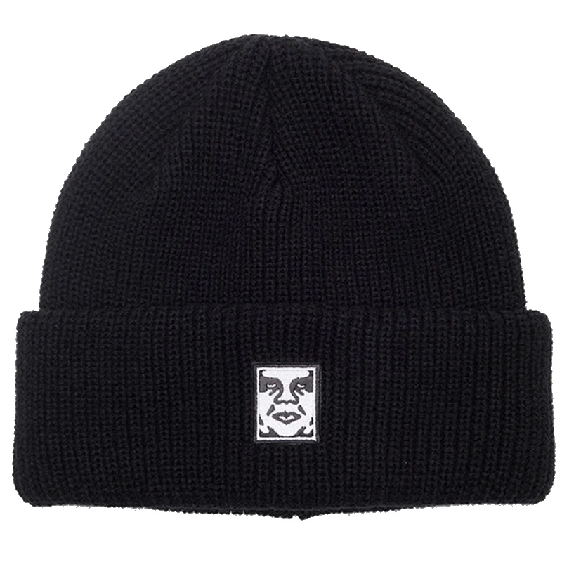 Icon Patch Cuff Beanie Black