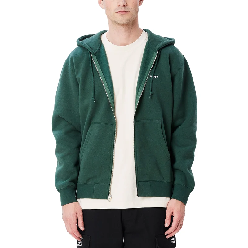 Obey tab zip hood dark cedar