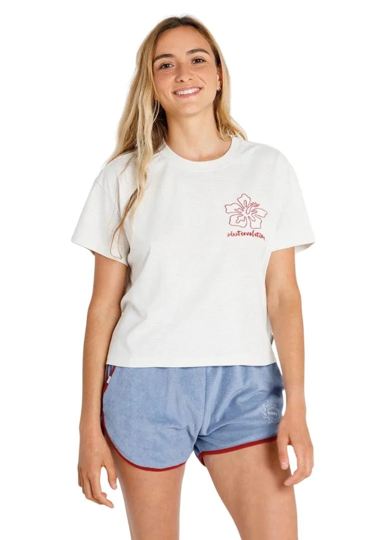 Hibiscus Tee | Vintage White