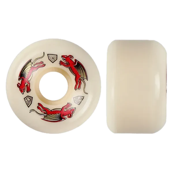 Powell Peralta Dragon Form Nano Rat AV6 Wheels White Red 93A