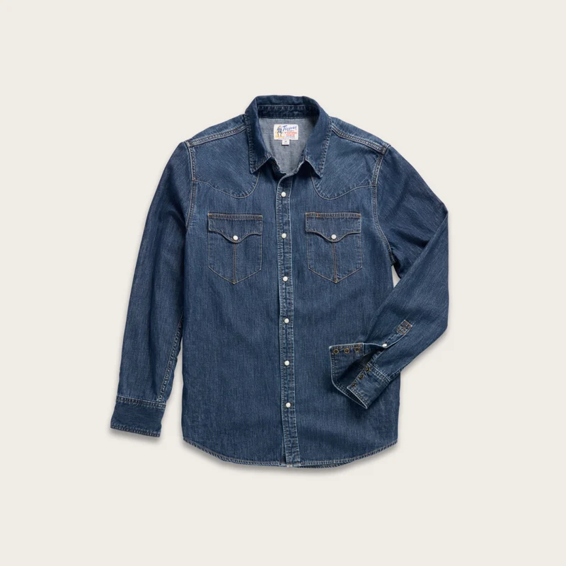 Men's Denim Long Sleeve Pearl Snap