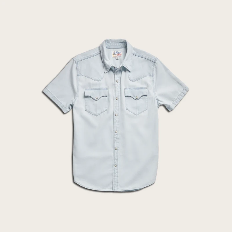 Men's Denim Short Sleeve Pearl Snap