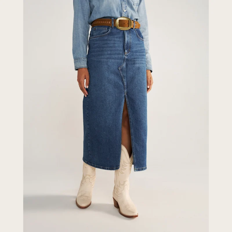Women's Midi Denim Skirt