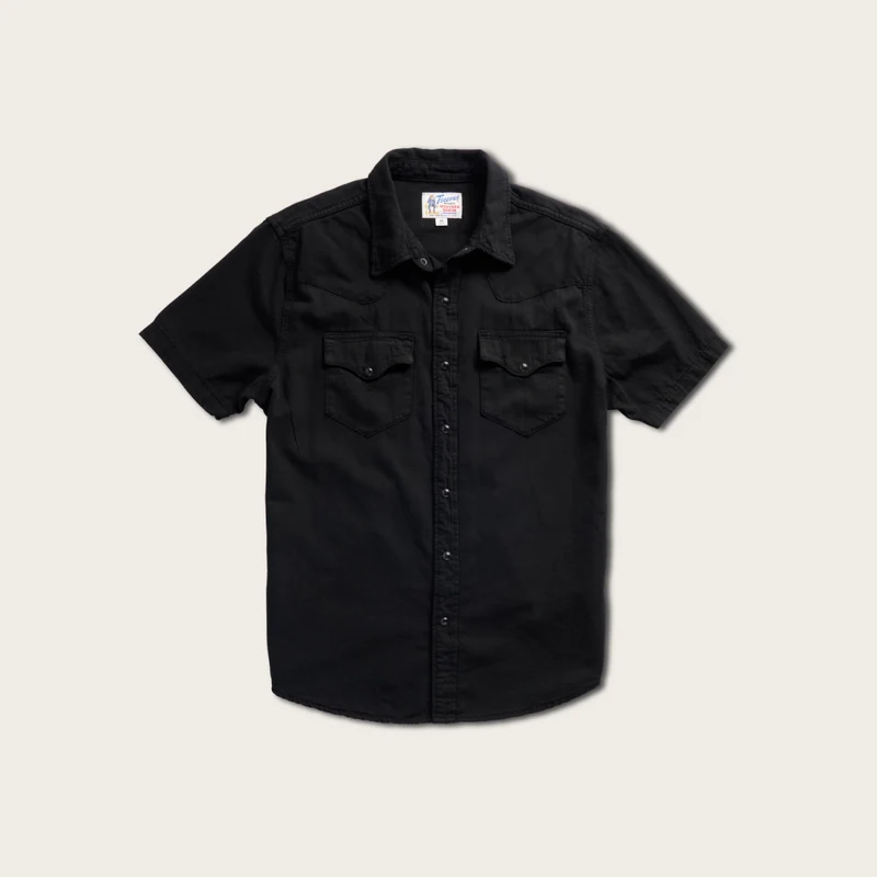 Men's Denim Short Sleeve Pearl Snap