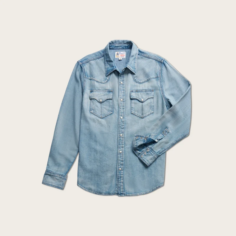 Men's Denim Long Sleeve Pearl Snap