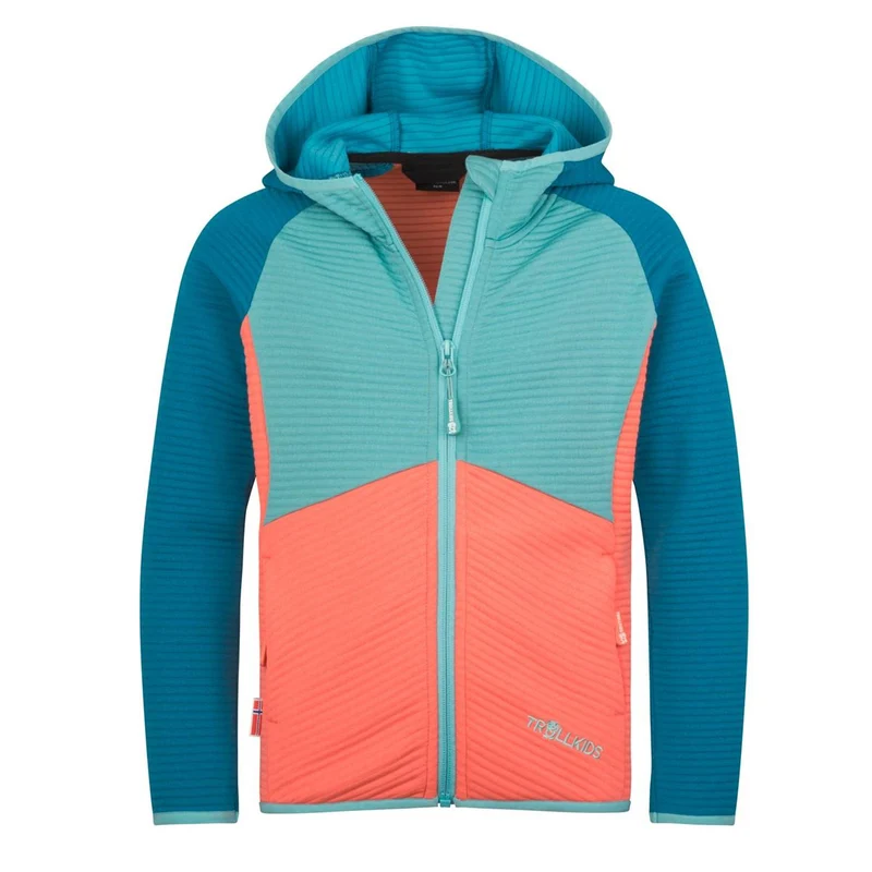Trollkids Girls Sogndal Jacket mellow peach / harbor blue / aqua