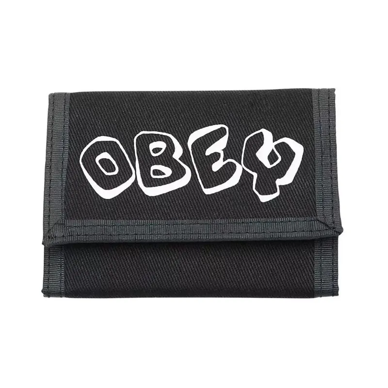 Obey block tri fold wallet