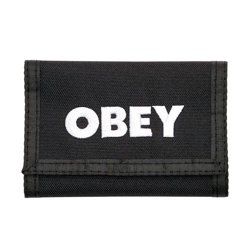 Obey bold logo trifold wallet