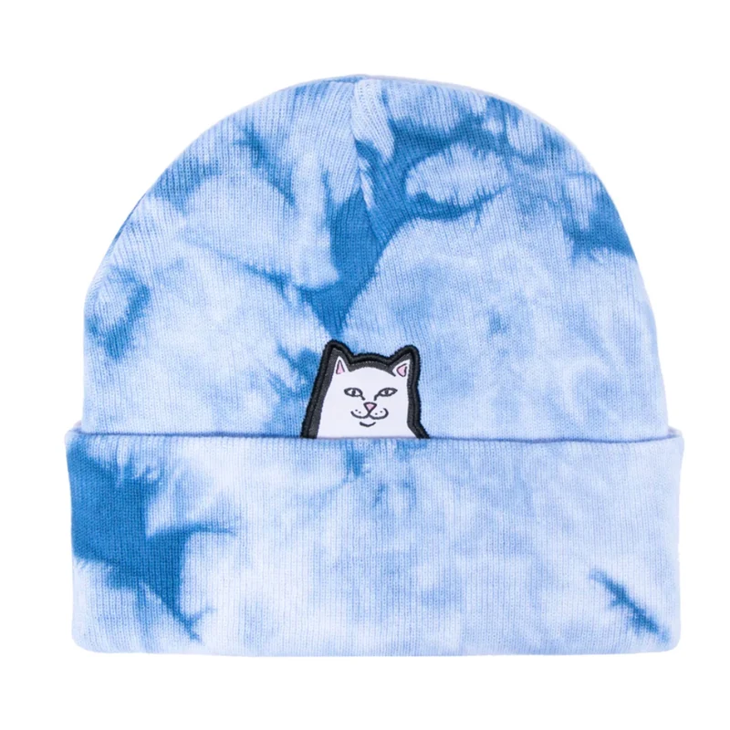 RIPNDIP Lord Nermal Patch Beanie Navy Lightning Wash