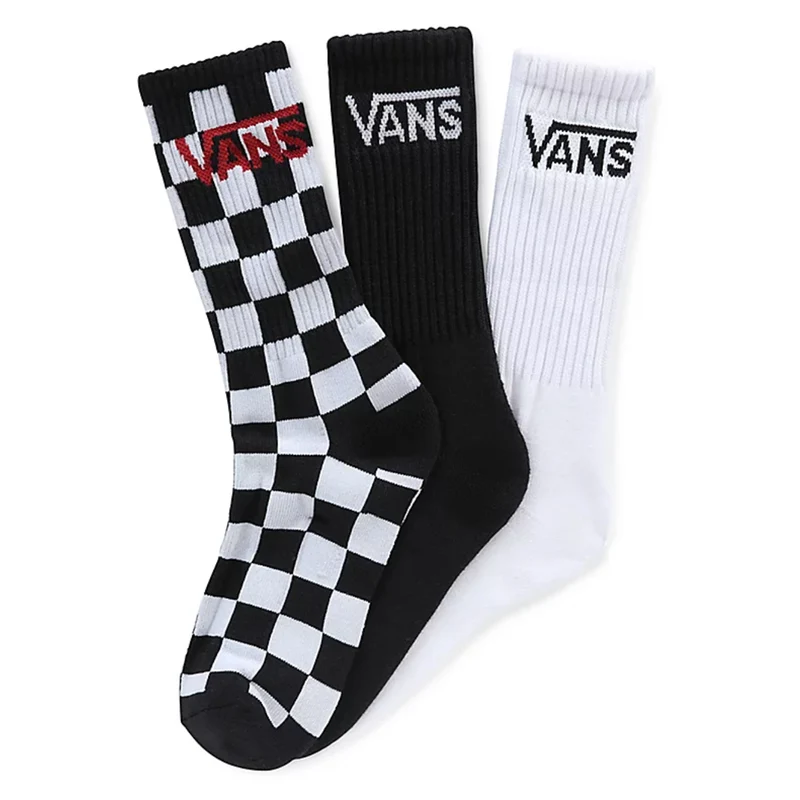 CLASSIC CREW SOKKEN 3 PACK Checkerboard Black White