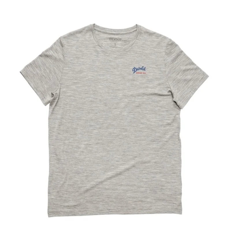 DEVOLD CLASSIC "SCRIPT" TEE MAN - grey melange