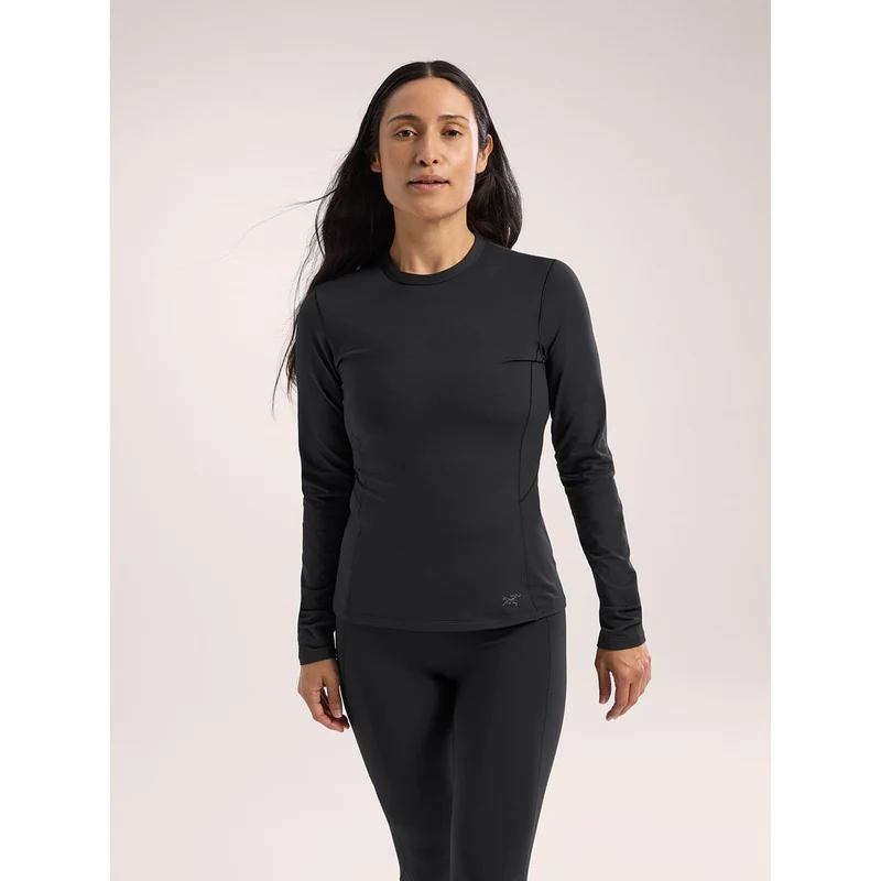Arcteryx Rho Crew black Damen Longsleeve