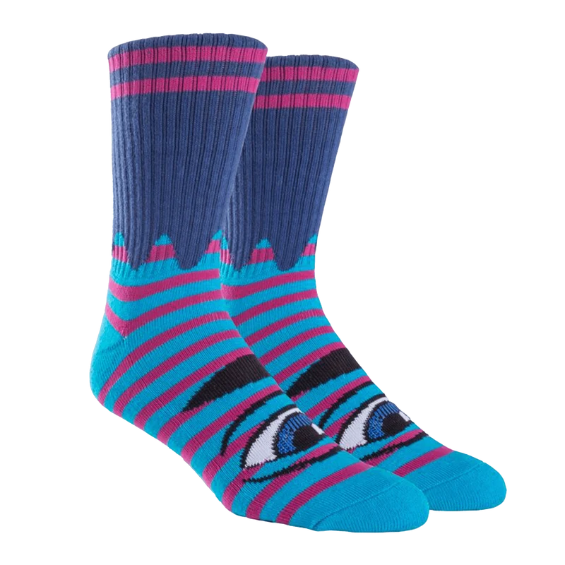 SECT EYE STRIPE SOCK NAVY / PURPLE