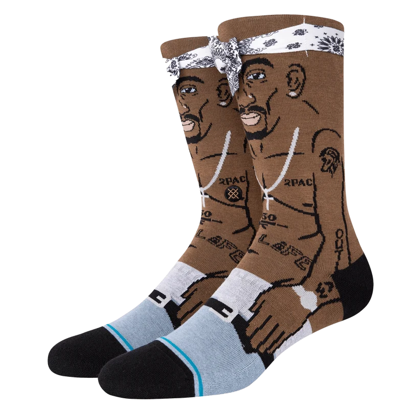 TUPAC RESURRECTED CREW SOCK