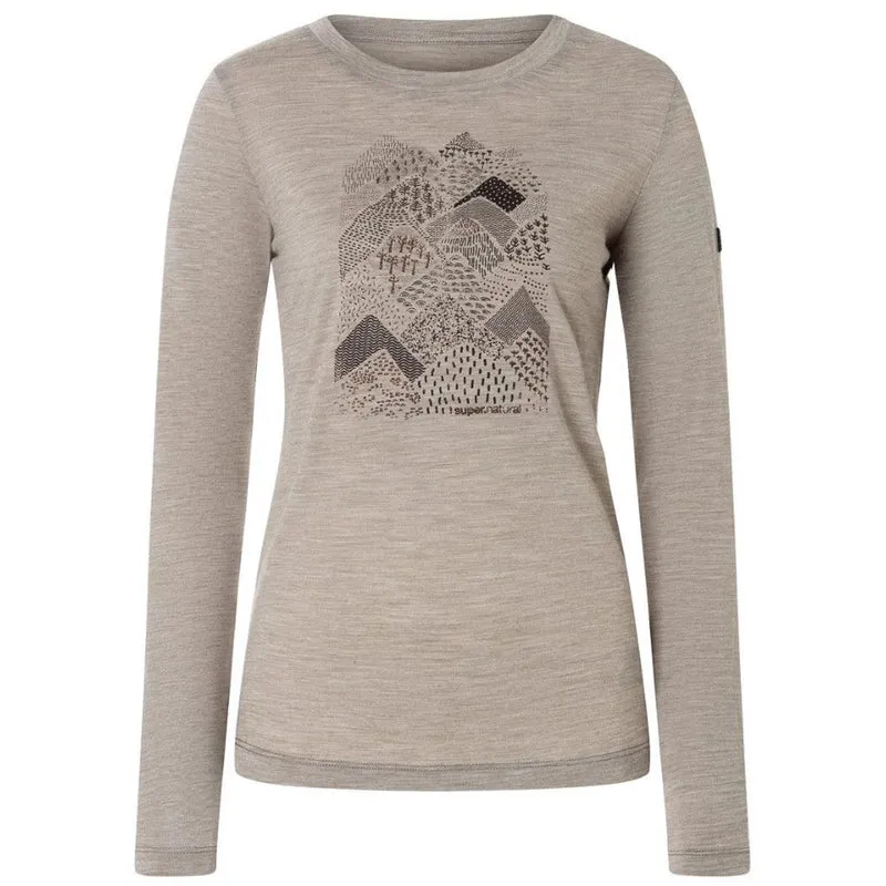 Super Natural W Hilly LS vintage khaki melange Damen Longsleeve