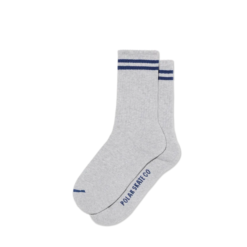 Polar Skate Co Rib Socks Happy Sad Black Heather Grey
