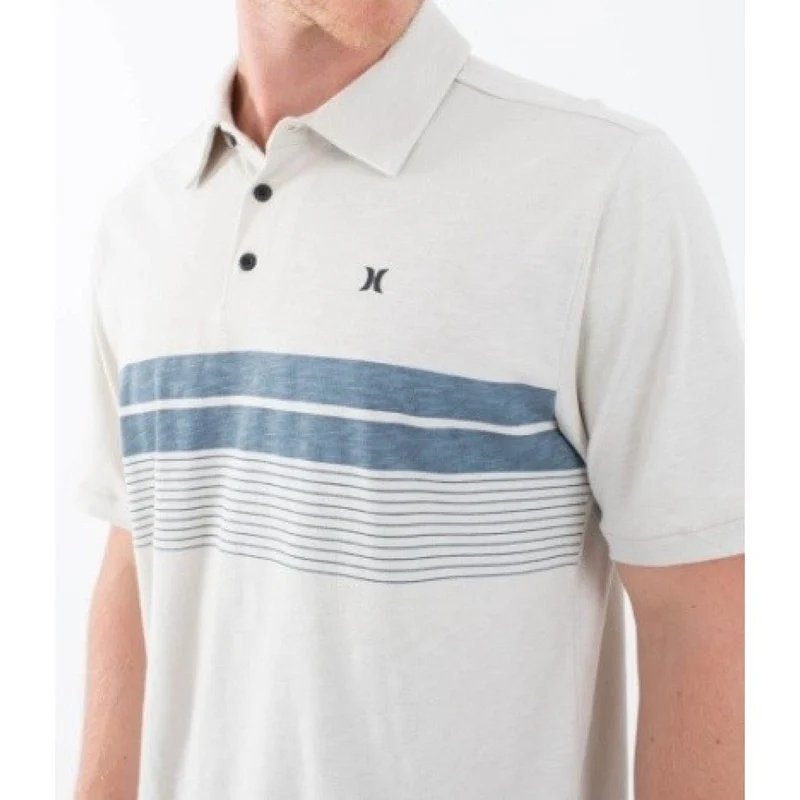 Printed Striple Slub Polo | Bone