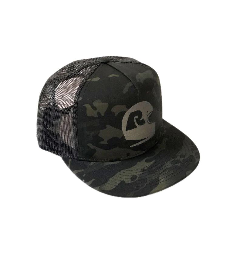 Rumble Black Camo Helmet Trucker Cap