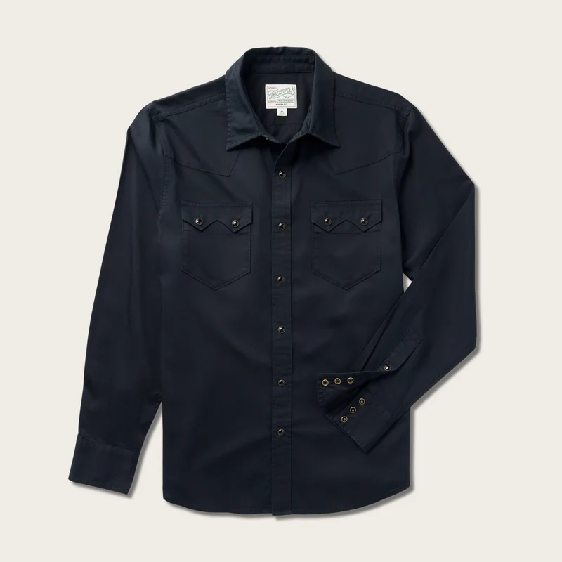 Men's Vintage Weight Sawtooth Cotton Pearl Snap