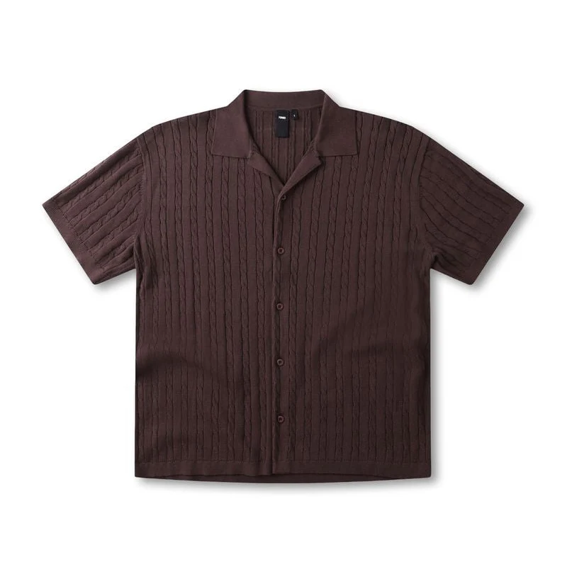 Former Marilyn Cable SS Knit Shirt Choc
