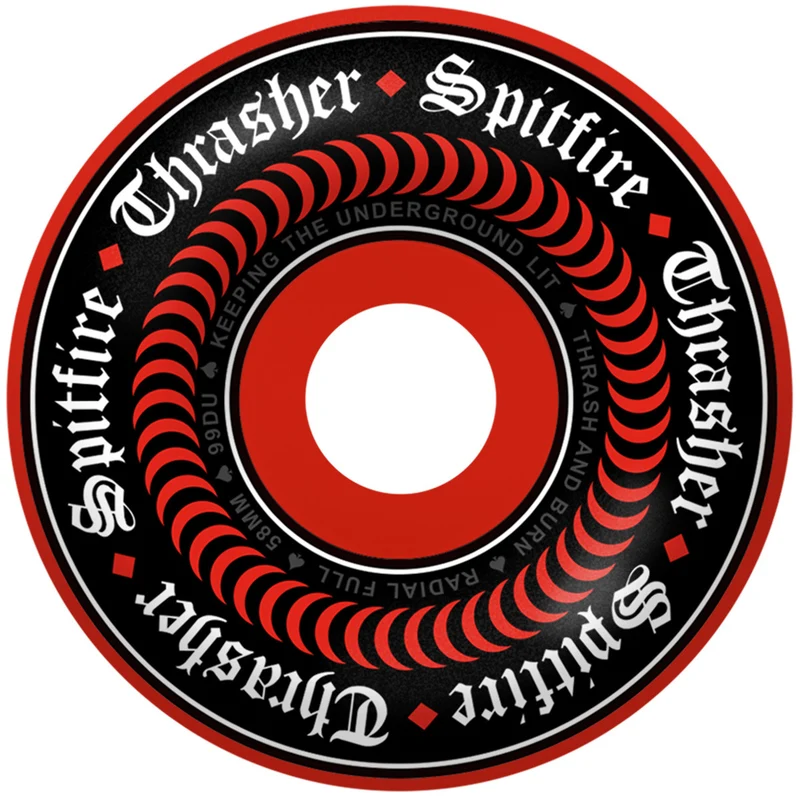 Spitfire x Thrasher Formula Four Oath Radial Full Wheels Red 99D