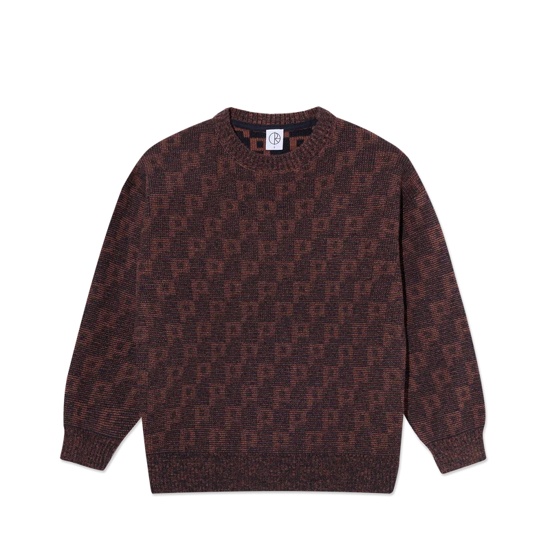 Polar Skate Co George Sweater P Pattern Navy Orange