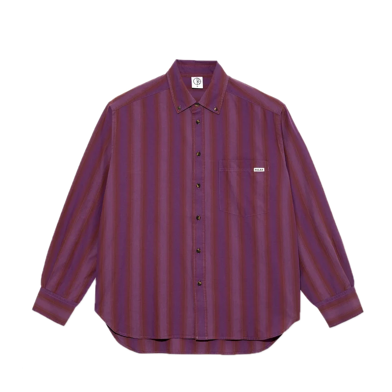 Polar Skate Co Ben LS Shirt Purple Stripe