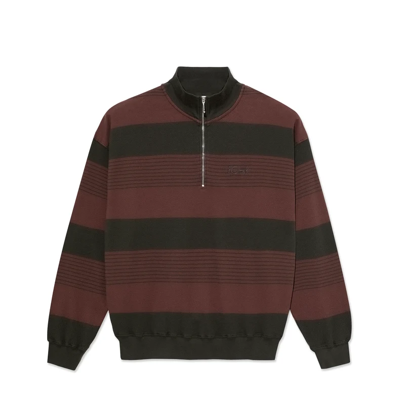 Polar Skate Co Surf Half Zip Sweater Dirty Black Brownstone