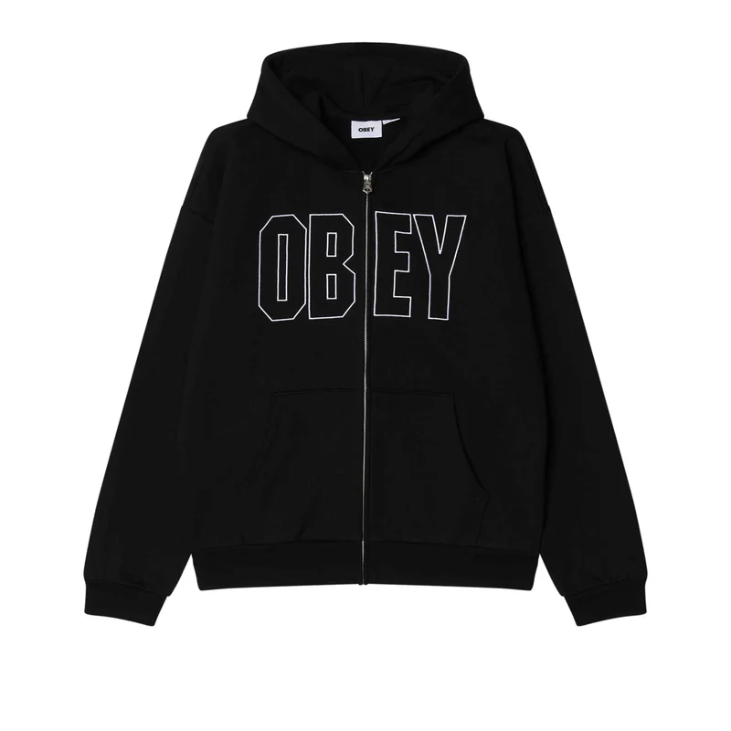 Obey Gordon extra heavy zip hood black