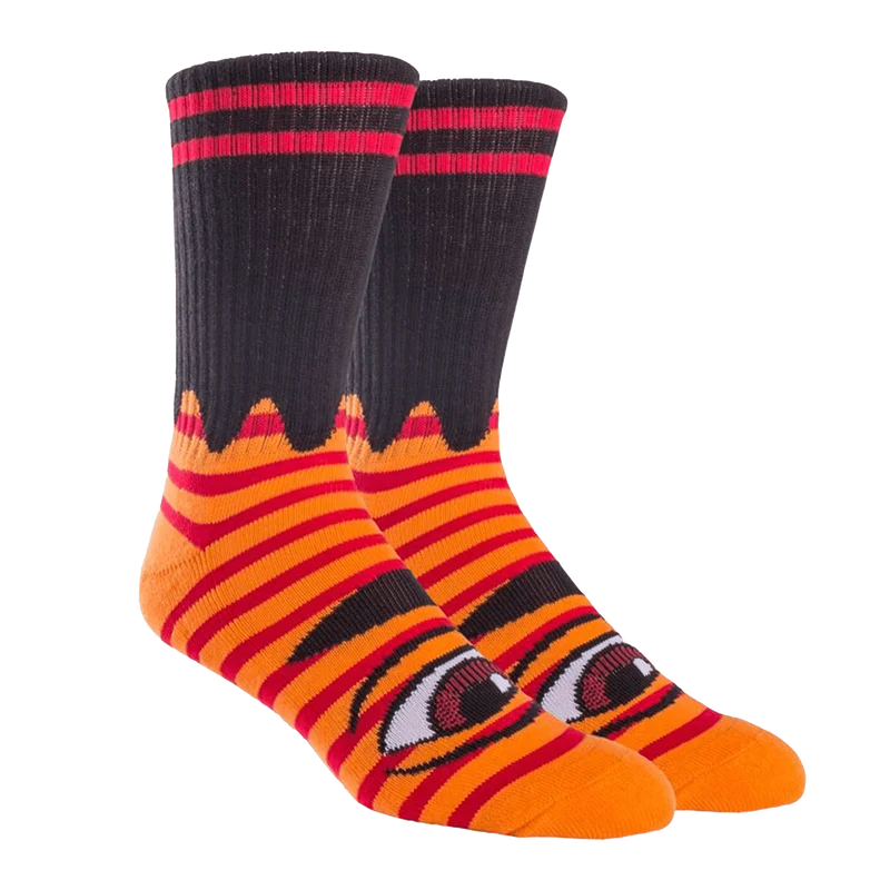 SECT EYE STRIPE SOCK ORANGE / RED