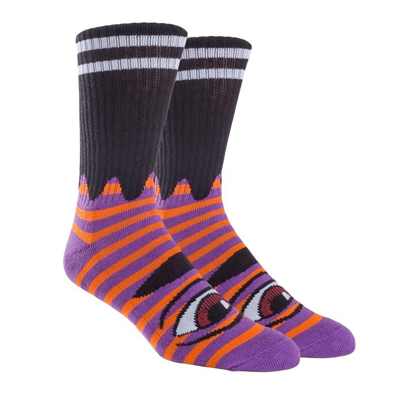 SECT EYE STRIPE SOCK PURPLE / RED