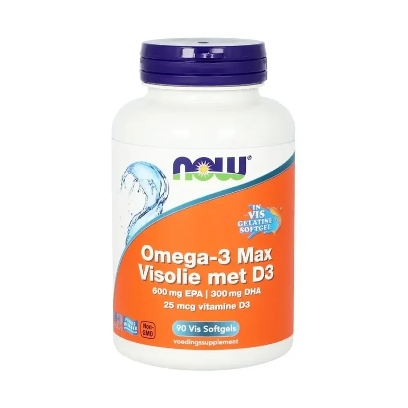 NOW Omega 3 max Visolie D3 EPA DHA