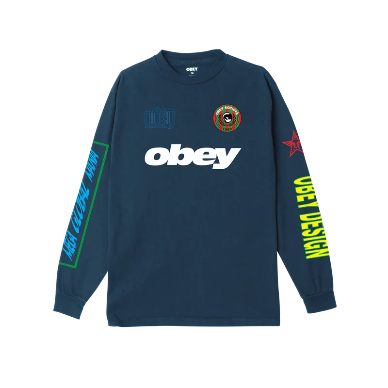 Obey mega global mania heavyweight classic longsleeve tee