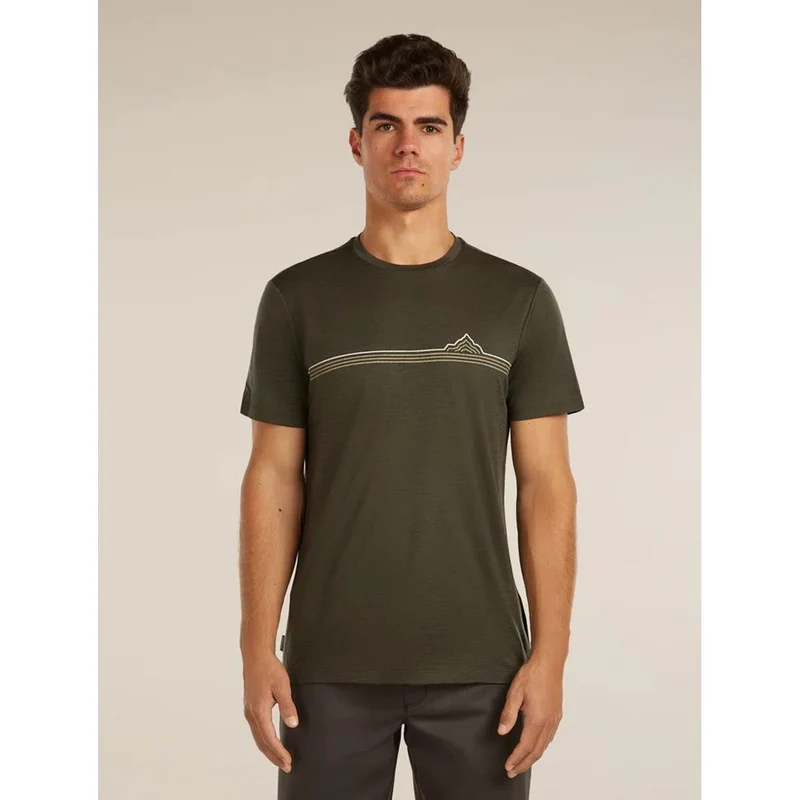Icebreaker M Mer 150 Tech Lite SS Tee Range Stripes dk loden Herren T-Shirt