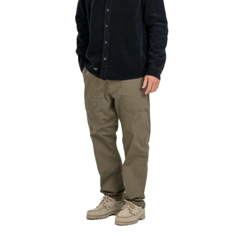 Parker Pant Olive Herringbone Twill