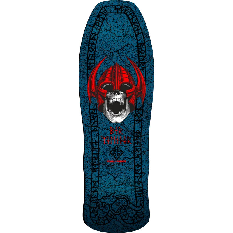 Powell Peralta Welinder Nordic Skull Skateboard Deck Blue Shape 193
