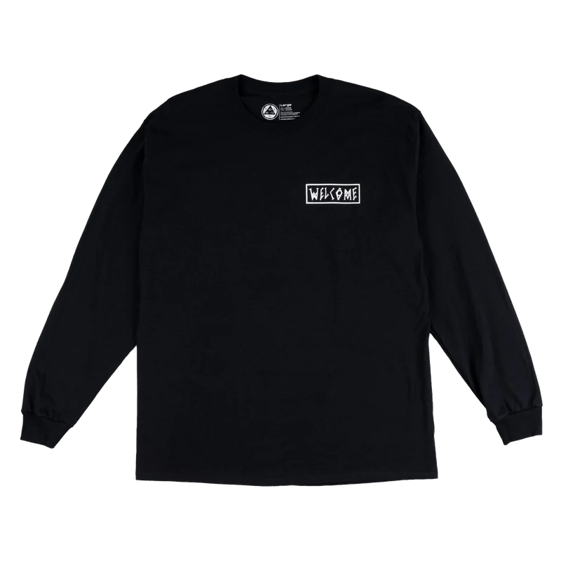 Welcome Latin Talisman Basic Longsleeve T-shirt Black/White