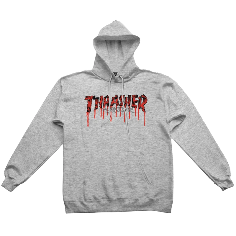 Blood Drip Hooded Sweat Grijs