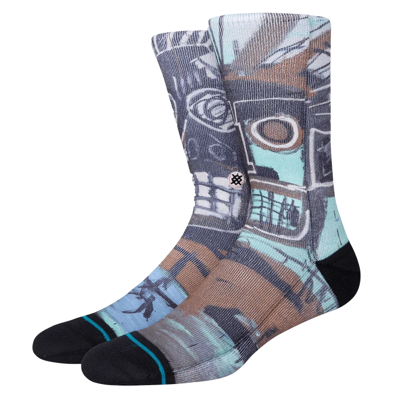 Jean-Michel Basquiat 2 HEADS ON GOLD CREW SOCK