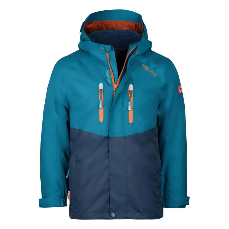 Trollkids Bryggen 3in1 Jacket deep logoon/night sky/cinnamon