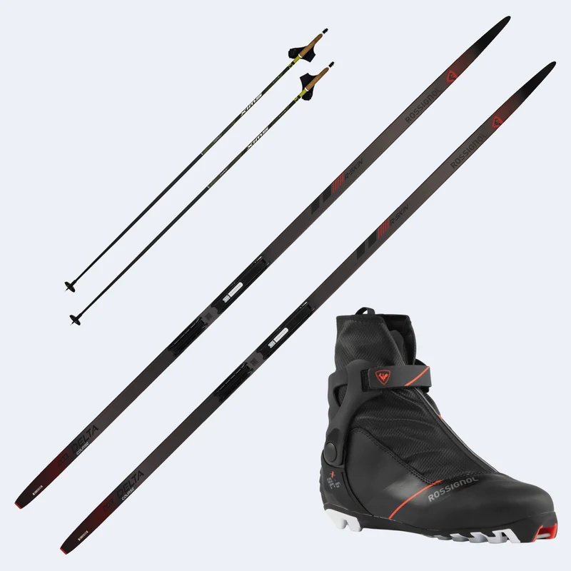 2027 Rossignol Delta Course R-Skin XC Skis with Rossignol X6 Combi SC Boots and Poles