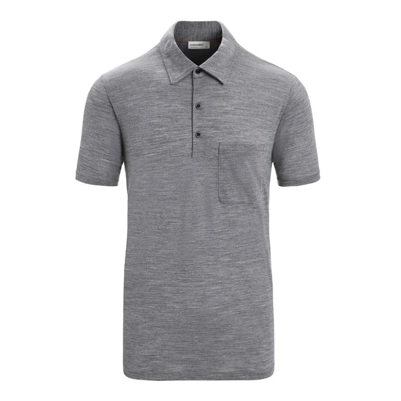 Icebreaker M Drayden SS Polo gritstone heather Herren T-Shirt