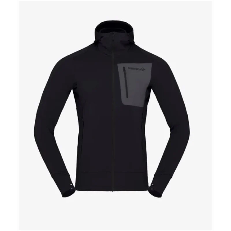 Norrona Falketind Power Grid Hood caviar black Herren Powerstretchjacke