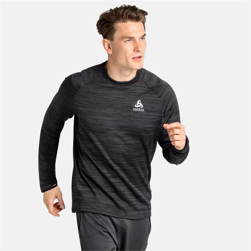 Odlo Run Easy Warm Midlayer black melange Herren Longsleeve