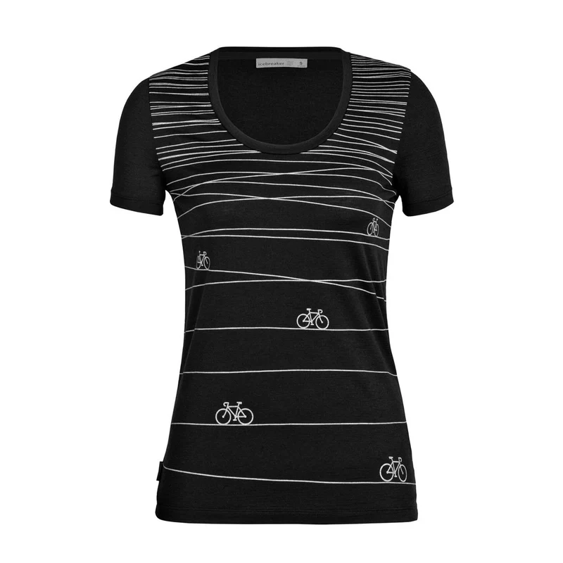 Icebreaker Tech Lite II SS Scoop Tee Hill Sprint black Damen T-Shirt