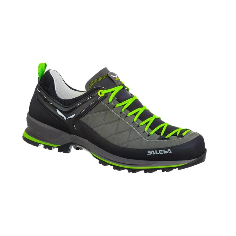 Salewa Mountain Trainer Leather Schuhe Herren smoked / fluo green